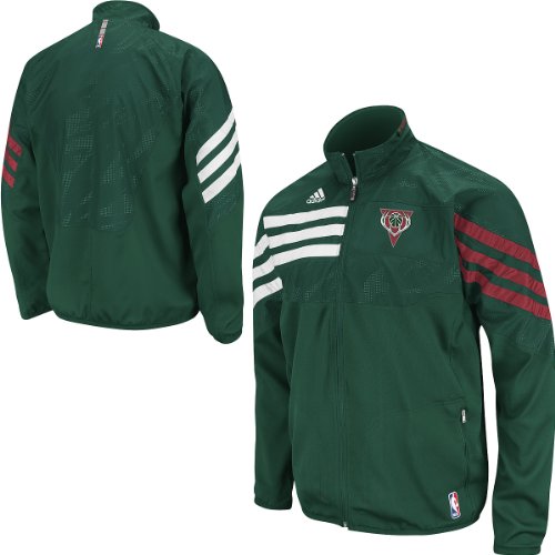 Adidas Milwaukee Bucks On-Court Warmup Jacket Large