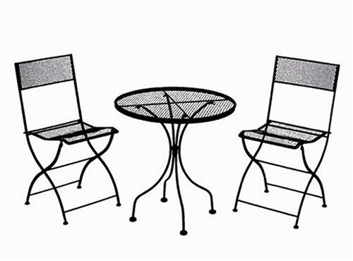 Testrut 416380 Gartenmoebel-Set New York, 2 Klappstuehle und 1 Tisch, grau