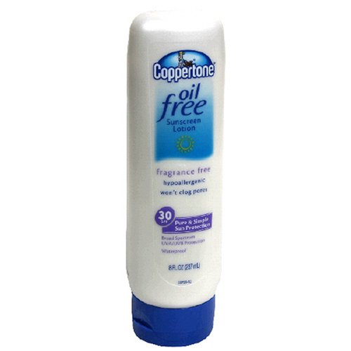 Coppertone Oil Free Sunscreen Lotion, SPF 30, 8-Ounce Bottles (Pack of 2) by Coppertone