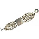 Taupe and Black Mother-of-Pearl Beaded Bracelet by Sajen