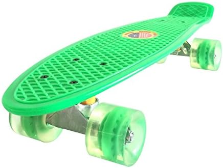 Retro Skateboard Cruiser EE Skateboard Complete Deck 22/27 Mini Plastic (Green/Clear, 27")