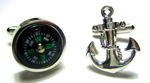 Nautical Cufflink Set : 2 Pairs (Boat Anchor 