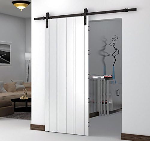 RESTORATION STANDARD HOME03 Contemporary European Antique Western Wood Sliding Barn Door Rail Hardware (Dark Coffee)