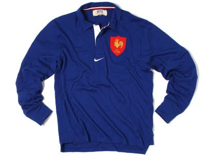 France Vintage Long Sleeve Rugby Shirt - Old Royal/White - size XL France Vintage Long Sleeve Rugby Shirt - Old Royal/White - size XL