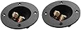PIXNOR 2pcs DIY Home Car Stereo 2-Way Speaker Box Terminal Binding Post Round Spring Cup Connectors Subwoofer Plugs (Black)