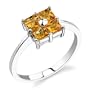 Sterling Silver 0.75 cts Princess Cut Citrine Ring Size 8