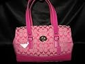 COACH Hampton Signature HMP SIG Satchel Handbag Bag in Hibiscus Pink F13070