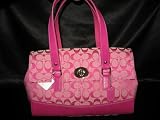 COACH Hampton Signature Satchel Hibiscus Pink F13070