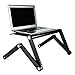 MI-7210 Mount-It! Premium, Height Adjustable Vented Table, Computer Desk, Portable Bed Tray Book Stand Multifunctional & Ergonomic Design Dual Layer Tabletop Laptop / Notebook Tray