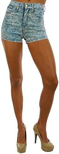 JB1029 - Plus Size High Waist Soft Stretch Short Shorts in Washed Light Blue Size 3XL