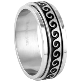 316L Stainless Steel Spinner Ring - Width: 8mm - Size: 9