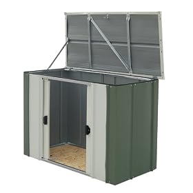 Rowlinson 4x2 Metal Storette - Olive Green and White