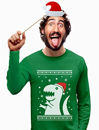 Big Trex Santa Ugly Christmas Sweater - Funny Xmas Long Sleeve T-Shirt