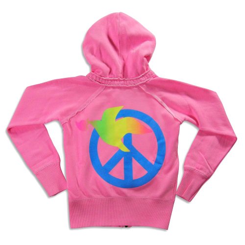 Vintage Havana - Girls Dove Peace Hoodie Sweatshirt Jacket, Pink