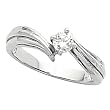 14K White Gold Diamond Solitaire Engagement Ring - 0.25 Ct.
