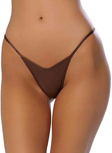 Smile YKK Sexy Ultra Low Rise Y Back G-String Coffee