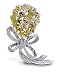 Jewelry : Fancy Yellow Diamond Flower Pin 13.31CTW 18K Gold/Platinum