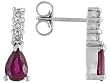 14K White Gold Ruby and Diamond Earrings