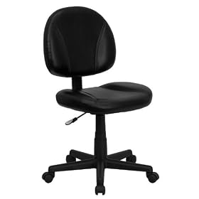 Flash Furniture Mid-Back Black Leather Ergonomic Task Chair