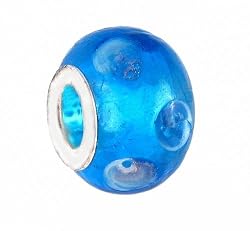 Pandora Style Charm Bead (Z148) Murano Style / Lampwork Glass (15mm x 10mm) (fits Troll too)