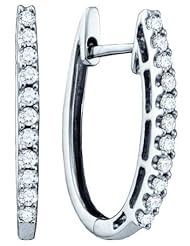0.26CTW ROUND DIAMOND LADIES FASHION HOOPS EARRINGS