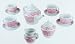 13 Piece Porcelain Pink Gingham Tea Set