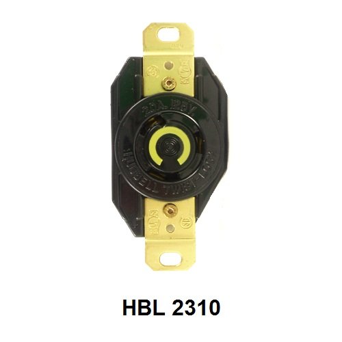 Hubbell HBL2310 - NEMA L5-20R Twist Lock Receptacle, Rated 20A, 125V