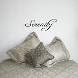 SERENITY Wall Room Decal Sticker Home Decor Peace Love | Color: Midnight Black