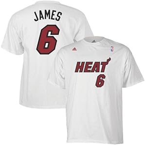 Miami Heat Shirt on Com Nba Adidas Miami Heat 6 Lebron James White Net Player T Shirt