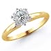14K 1.00 Carat Round Cut Solitaire Diamond Ring (G-H ; SI1-2)