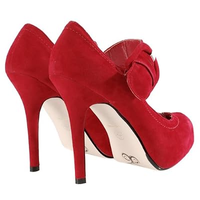 Office46 Buckle Strap Platform Pump RED