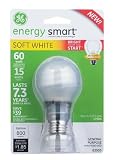 GE 63503 15-Watt 800-Lumen Bright from the Start CFL Light Bulb, Soft White, 1-Pack