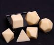 Opaque 16mm Polyhedral Ivory Set of 6 Blank Dice