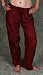 Embroidered Drawstring Pants - Burgundy
