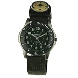 New Men's Boy's Army Green Outdoor Leather Band Quartz Military Wrist Watch