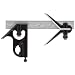 Starrett C33HC-6-4R Forged, Hardened Steel Square And Center Heads With Satin Chrome Blade Combination Square, Smooth Black Enamel Finish, 4R Graduation, 6" Size