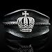 Royalty Brand Name Silver Crown Mens Biker Black Leather Bracelet