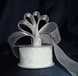 Sheer Organza Ribbon Mono Edge - 1.5" - 25 Yards (75 FT) - White