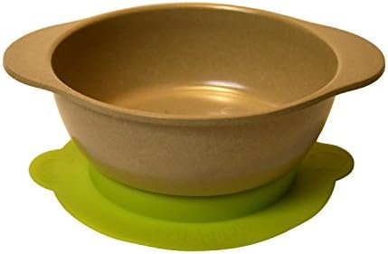 Eco Friendly Childs 5" Wide Bowl with Handles and Lime Green Base