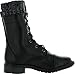 JJF Shoes Justina58k Kids Leatherette Sweater Cuff Lace Up Zip Decor Mid Calf Ankle Combat Boots