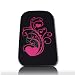 Handywelt-Niefern Handy Tasche Stoff Tasche Neopren Tasche M3 Rosa Herz f. Samsung S5230, S5230 Star