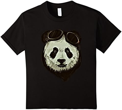 Kids Panda Shirt Animal Love Gift Bears Clothes Women Girls Men 8 Black