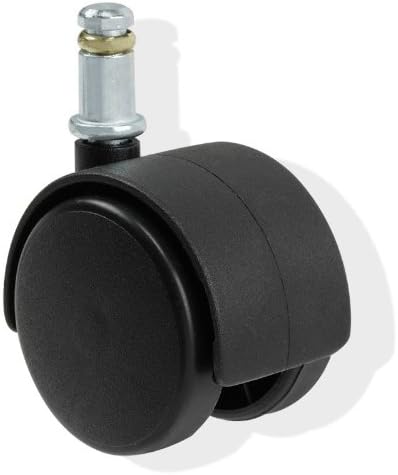 Black 2" Dual-Wheel Caster - Friction Grip Stem