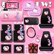 Hello Kitty Sanrio Hearts Design 14 Pieces Combo Set Front and Rear Rubber Floor Mats Seat Covers Steering Wheel Cover License Plate Frame CD Visor Organizer Windshield Sunshade Side Window Shades Key Chain and a Bonus 24 Pieces Capacity Durable CD Wallet