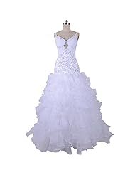 Spaghetti Strap Organza  Lace Fitted  Dress with a Brush/Sweep Train  With Ruffles