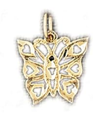Dazzlers Solid 14k Gold Butterfly Charm Pendant Available in three colors from jewelsberry (weights: 0.6 grams only)