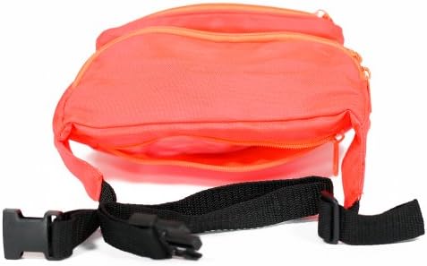 Neon Orange Fanny Pack by RaverSwag Three Pocket Zippered Waist Pack