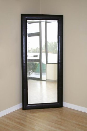 Wholesale Interiors Floor Mirror with Leather Frame