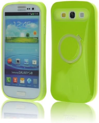 Samsung Galaxy S3 I9300 Skin Shock-absorbing Case with Stand(vivid Two Tone,pastel Night Glow in the Dark)pc Silicone Back Case Cover Ring Stand for Samsung Galaxy S3 I9300-green