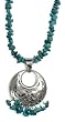 Sterling Silver Turquoise Concha Pendant, 16-19"